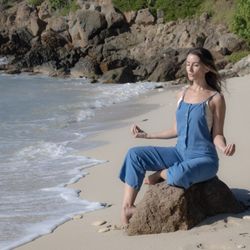 Natalie Backman Yoga - Meditation on the beach, St. Thomas, USVI