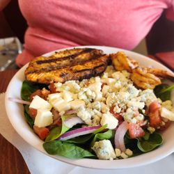 Trios Tomato Pie - small salmon salad with shrimp