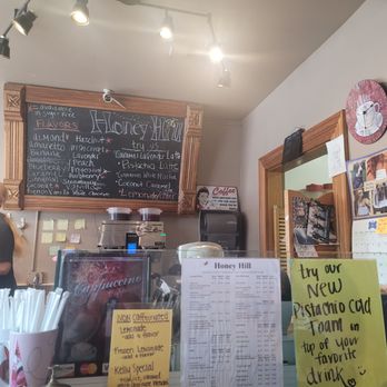 Honey Hill Coffee - menus on the counter - Coffee & Tea Near Me - Wauconda, Illinois