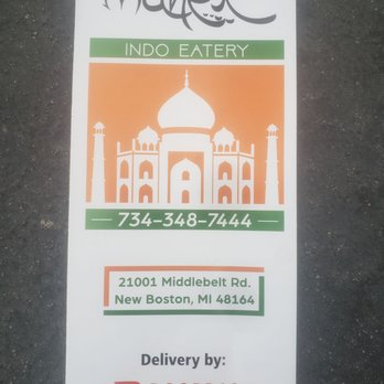 Mahek Indo Eatery - Front of Menu - Indian Near Me - New Boston, Michigan Mahek Indo Eatery - Front of Menu - Indian Near Me - New Boston, Michigan