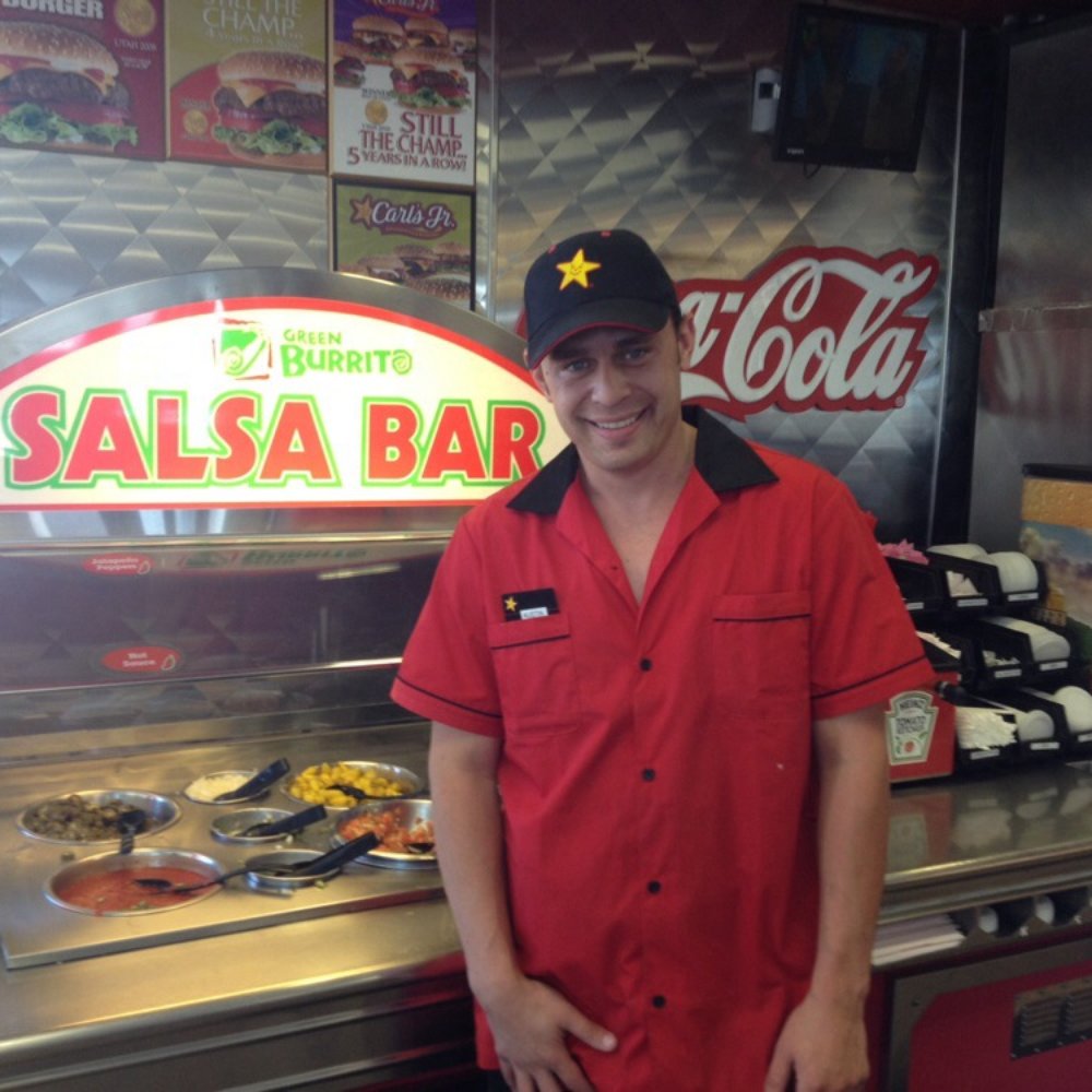 Carl's Jr - Great Counter guy in front of the salsa bar - Fast Food Near Me - Fillmore, Utah Carl's Jr - Great Counter guy in front of the salsa bar - Fast Food Near Me - Fillmore, Utah