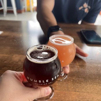 Humble Sea Brewing - Mini tasting cups - Beer Gardens Near Me - Pacifica, California Humble Sea Brewing - Mini tasting cups - Beer Gardens Near Me - Pacifica, California