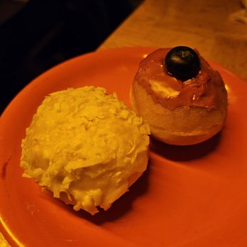 Cloudy Donuts - two donuts on an orange plate - Donuts Near Me - New York, New York