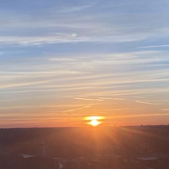 JW Marriott Indianapolis - Sunrise from the room with floor to ceiling windows - Hotels Near Me - Indianapolis, Indiana