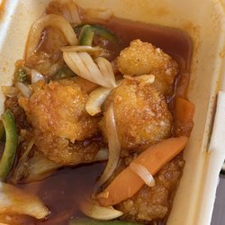 Jade Chinese Takeway - Meant to be a dry salt & chilli king prawn. Pretty poor  sugar/oil/water food