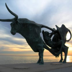 Ribes Roges Beach - Sculpture of Pasiphaë and the White Bull (Pasiphaë is actually shown inside the bull...)