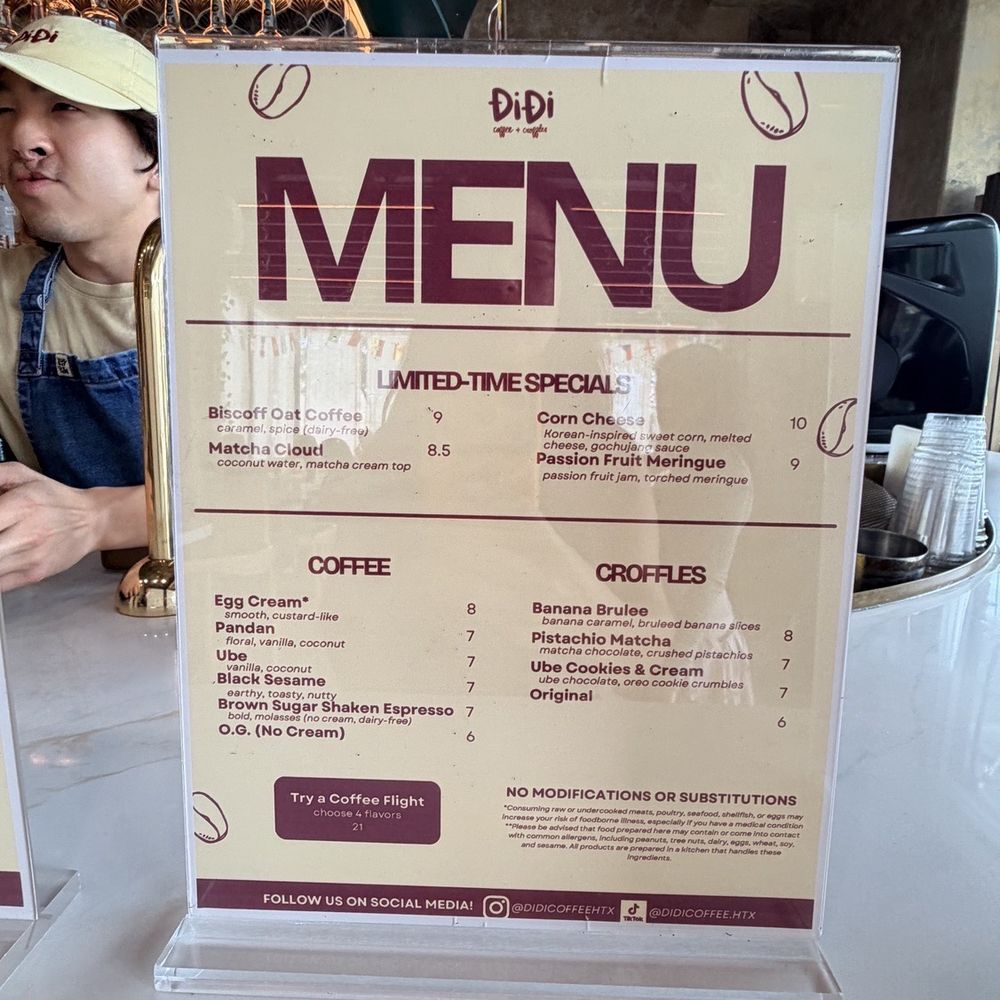 Di Di Coffee - Menu - Cafes Near Me - Houston, Texas Di Di Coffee - Menu - Cafes Near Me - Houston, Texas