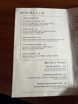 Menu photo 2 Moonglow Oakland, CA