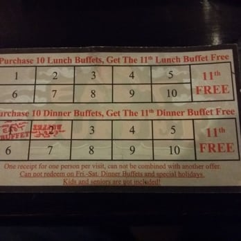 East Buffet - Punch cards - Chinese Near Me - Houston, Texas East Buffet - Punch cards - Chinese Near Me - Houston, Texas