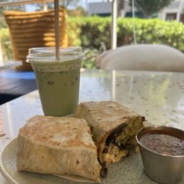 Donnie's Breakfast Burrito & Matcha Latte Donnie's Breakfast Burrito & Matcha Latte
