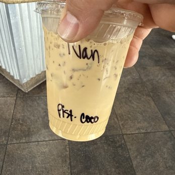 Joyful Noise Coffee - Pistachio coco latte iced. - Coffee & Tea Near Me - Menifee, California