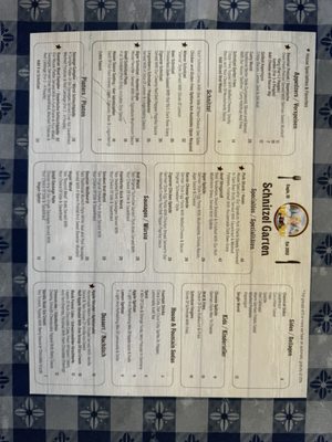 Menu photo 1 The Schnitzel Garten Eagle, ID