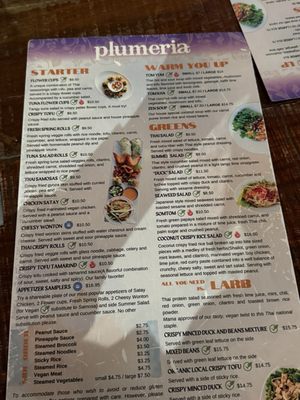 Menu photo 1 Plumeria San Diego, CA