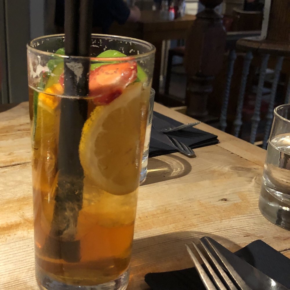 Pimms and lemonade