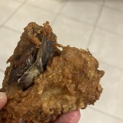KFC - Old pieces that looked  refried, very greasy