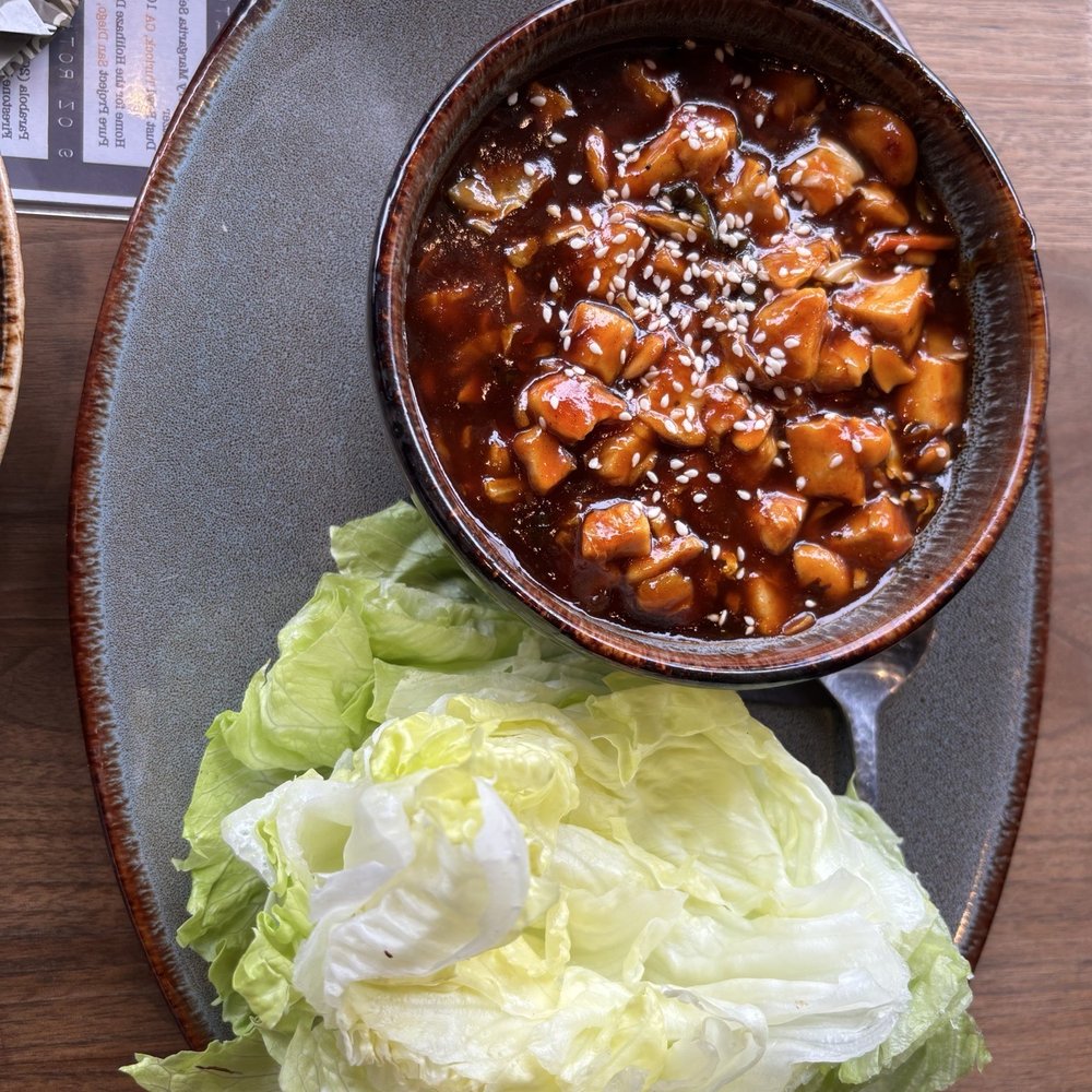 Eureka! - Chicken lettuce wraps: Flavorful, savory, with a little kick to remember. - American Near Me - Fresno, California Eureka! - Chicken lettuce wraps: Flavorful, savory, with a little kick to remember. - American Near Me - Fresno, California