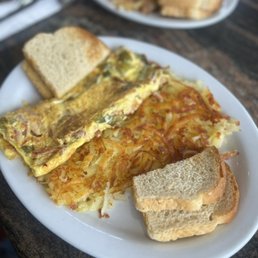 #11 denver omelette + hashbrowns + sourdough toast = $13.39 #11 denver omelette + hashbrowns + sourdough toast = $13.39