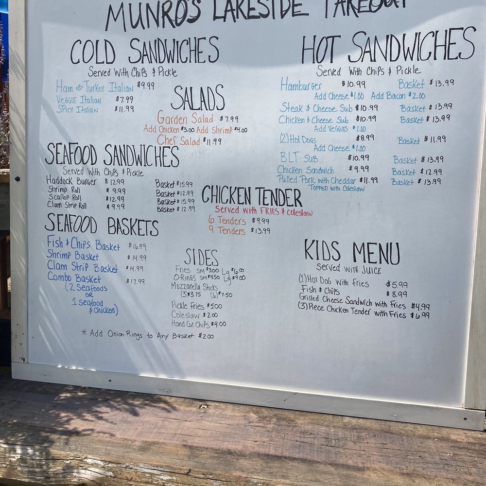 Munro's Lakeside Takeout - Menu - Desserts Near Me - Liberty, Maine