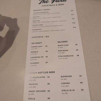 The Field - Drink Menu - Sports Bars Near Me - Los Angeles, California