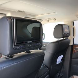 G.L.M. Security & Sound, Inc. - Here are dual 8" video monitors with built in DVD players. With an HDMI input, this system has limitless entertainment possibilities.