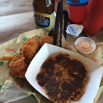 Bubba's Fish Shack - The crab cake basket. - Seafood Near Me - Surfside Beach, South Carolina