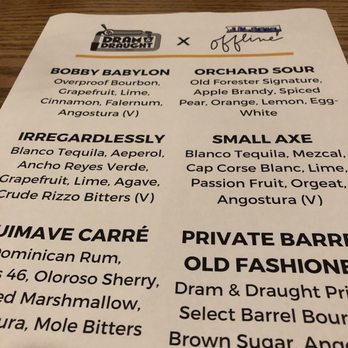 Dram & Draught - Special Menu - Cocktail Bars Near Me - Cary, North Carolina