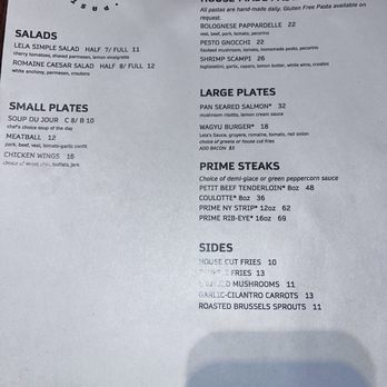 Lela - Current shortened menu due to staffing issues - New American Near Me - Minneapolis, Minnesota