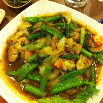 Mango Tree - Basil seafood dish- $17.. This was expensive but truly excellent dish! - Thai Near Me - Houston, Texas Mango Tree - Basil seafood dish- $17.. This was expensive but truly excellent dish! - Thai Near Me - Houston, Texas