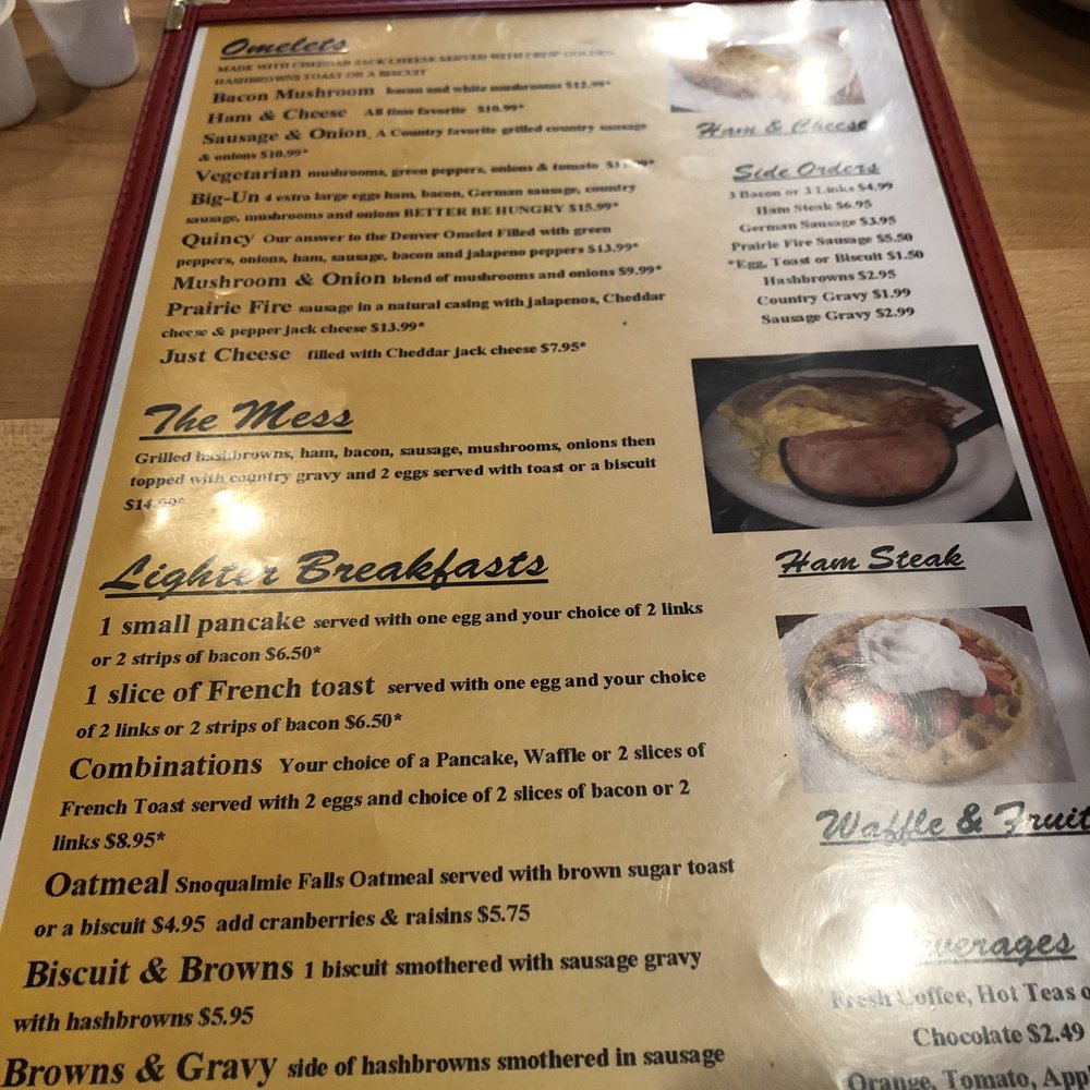Idle Hour Eatery & Spirits - Menu side 1 - American Near Me - Quincy, Washington