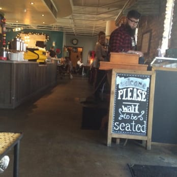Brewed - Sitting in front waiting for our table at 1:15 on Sunday. Busy - Coffee & Tea Near Me - Fort Worth, Texas