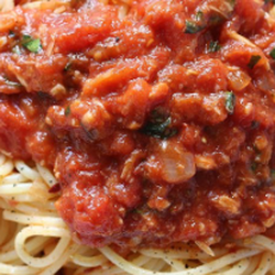 Homemade Marinari over pasta