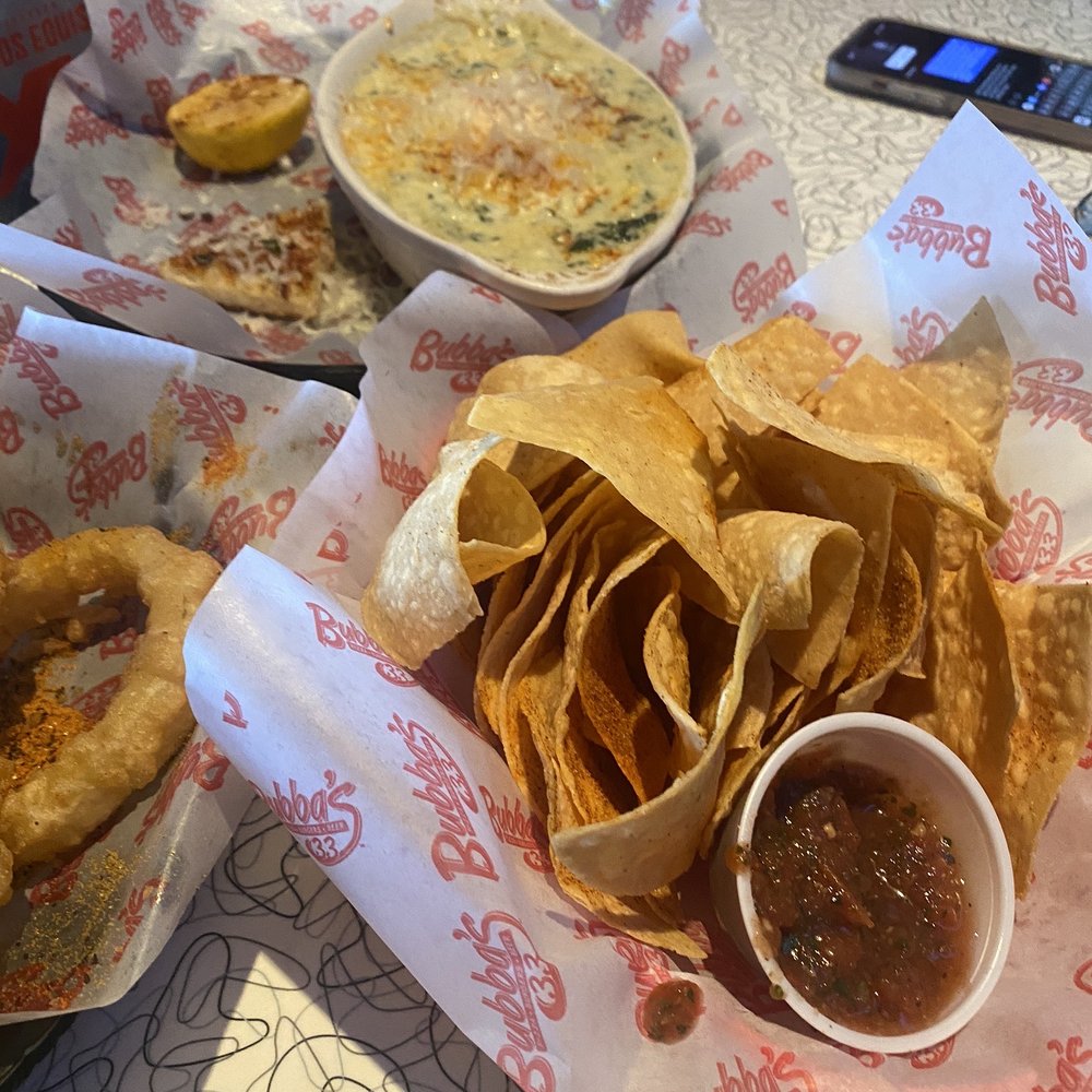 Bubba's 33 - Spinach dip with chips and salsa - Pizza Near Me - Chesapeake, Virginia Bubba's 33 - Spinach dip with chips and salsa - Pizza Near Me - Chesapeake, Virginia