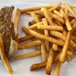 Greek Islands Coney Restaurant - Chili dog and French Fries