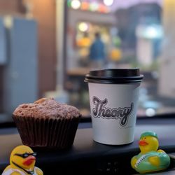 Theory Coffee Company - Cappuccino and banana muffin. Yum!