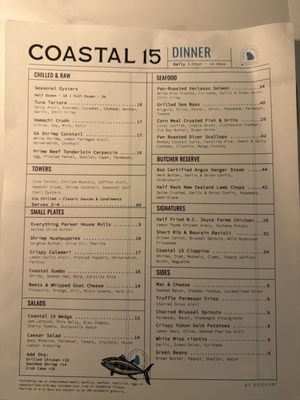 Menu photo 1 Coastal 15 Savannah, GA