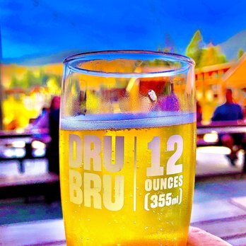 Having a Dru Brew and top of the summit