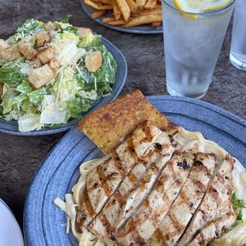 Crepevine Restaurants - Small ceaser salad, Palermo Pasta, added chicken, kids burgers and fries. - New American Near Me - Berkeley, California Crepevine Restaurants - Small ceaser salad, Palermo Pasta, added chicken, kids burgers and fries. - New American Near Me - Berkeley, California