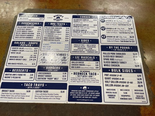 Menu photo 1 Martin's Bar-B-Que Joint Mt. Juliet, TN Menu photo 1 Martin's Bar-B-Que Joint Mt. Juliet, TN