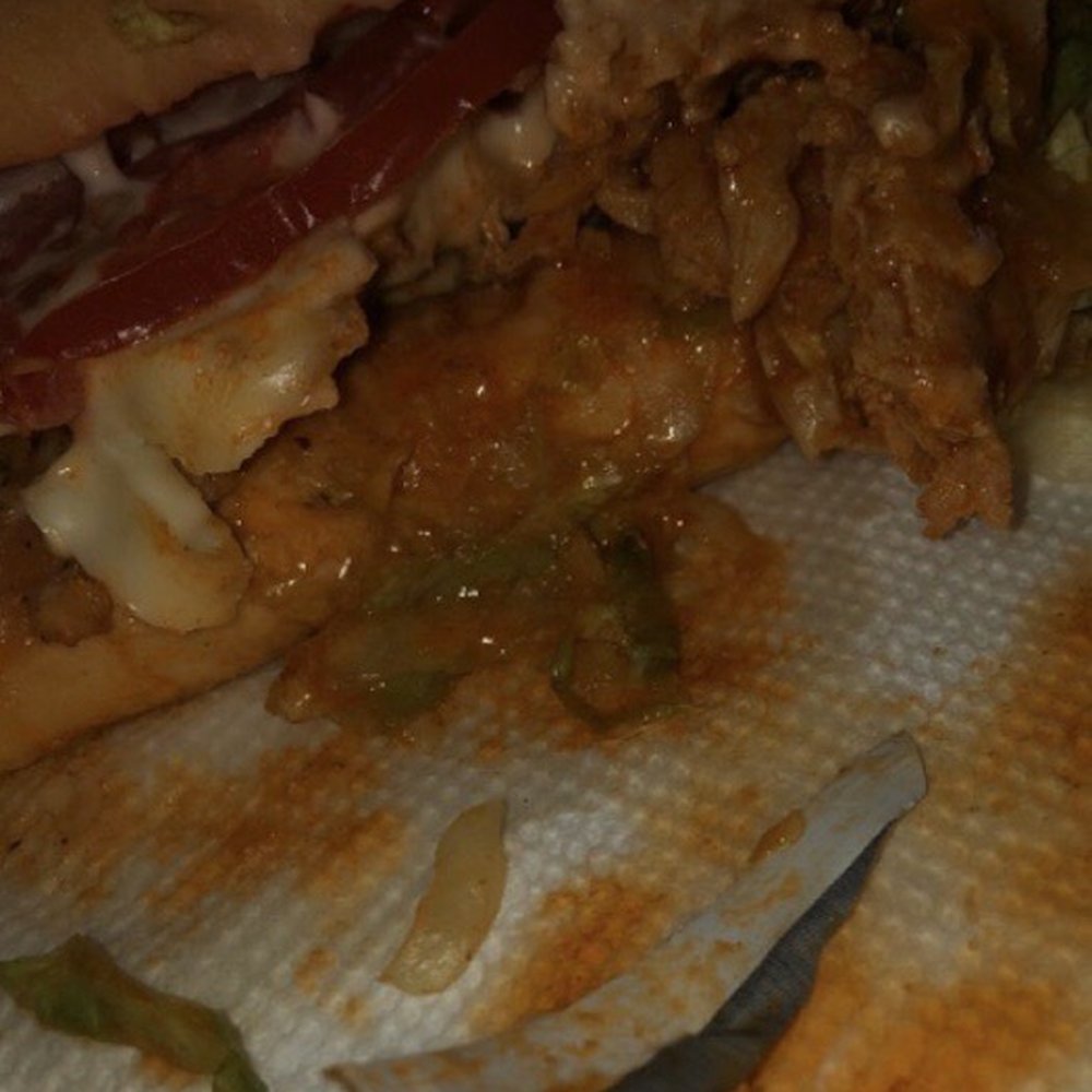 Jersey Mike's Subs - I ordered the buffalo chicken cheese steak and this is what I pulled out of my mouth one I took a bite. - Delis Near Me - Fort Worth, Texas Jersey Mike's Subs - I ordered the buffalo chicken cheese steak and this is what I pulled out of my mouth one I took a bite. - Delis Near Me - Fort Worth, Texas