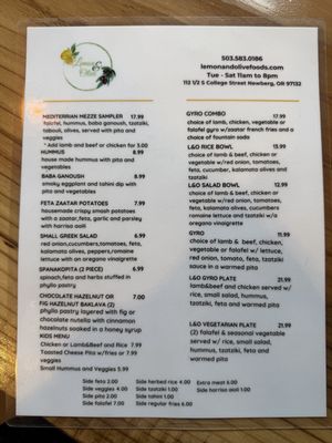 Menu photo 2 Lemon and Olive Newberg, OR
