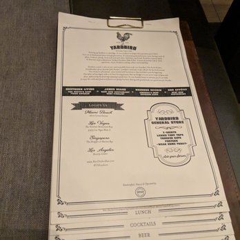 Yardbird - Lunch menu - Southern Near Me - Las Vegas, Nevada