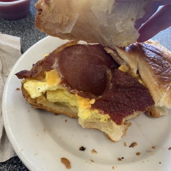 Mabel's Kitchen - Showing the country ham, ignore my bites that I took before I thought about pictures - Breakfast & Brunch Near Me - Cherokee, North Carolina