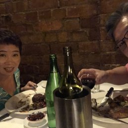 Enjoying our ribeye steak
