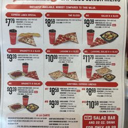 Valentino's - Express Menu. Available Monday-Saturday until 1:30pm