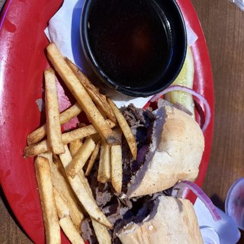Red Onion Bar & Grill - French dip with crispy fries - American Near Me - Heber, Arizona Red Onion Bar & Grill - French dip with crispy fries - American Near Me - Heber, Arizona