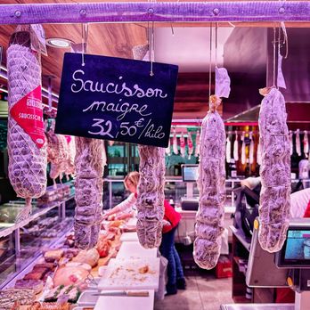 Les Halles de Lyon - Paul Bocuse - famous Lyon saucisson at Les Halles de Lyon - Paul Bocuse - Public Markets Near Me - Lyon, 69 Les Halles de Lyon - Paul Bocuse - famous Lyon saucisson at Les Halles de Lyon - Paul Bocuse - Public Markets Near Me - Lyon, 69
