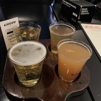 Gypsy Circus - Cider flight #2 Hippy Hash, nutcracker revenge, parrot head key lime, peach cobbler. - Cideries Near Me - Kingsport, Tennessee Gypsy Circus - Cider flight #2 Hippy Hash, nutcracker revenge, parrot head key lime, peach cobbler. - Cideries Near Me - Kingsport, Tennessee