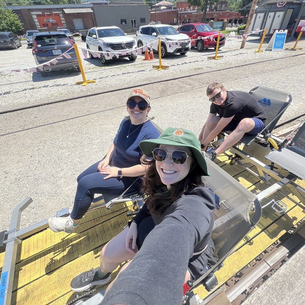 Andrews Valley Rail Tours - On the rail car - Bike tours Near Me - Andrews, North Carolina