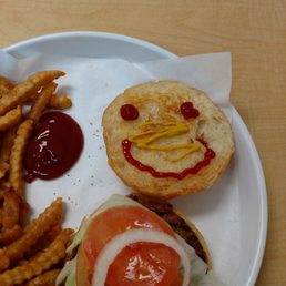I always give my veggie burger a smile