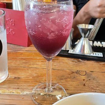 Rustik Tavern - a bowl of soup and a glass of wine - American Near Me - Brooklyn, New York